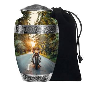 Urna Funeraria Ecológica Personalizable para Cenizas Humanas, para Hombres y Mujeres Adultos, Capacidad de 220 Pulgadas Cúbicas, Biker's Paradise - Product Image 1