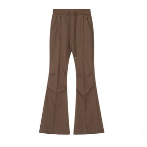 Pantalon de jogging en molleton noir pour femme, intérieur brossé, finition anti-boulochage, vente en gros, fourniture OEM - Product Image 2