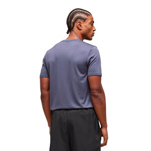 T-shirt à manches courtes pour homme, bleu marine, col rond, coupe classique, couleur unie, décontracté, tricoté, respirant, polyester - Product Image 2