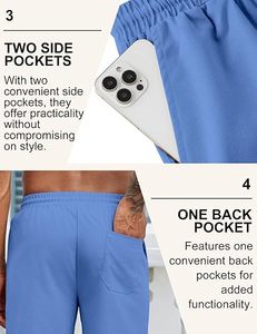 Shorts chino pour homme, qualité supérieure, boutons apparents, anti-humidité, décontractés, pour l'été, extensibles, style smart casual, logo personnalisé, shorts de golf - Product Image 5