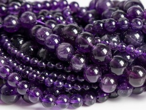Excellentes perles d'améthyste violette naturelle, rondes, taillées en briliant, à facettes, perles intercalaires pour la fabrication de bijoux - Product Image 1