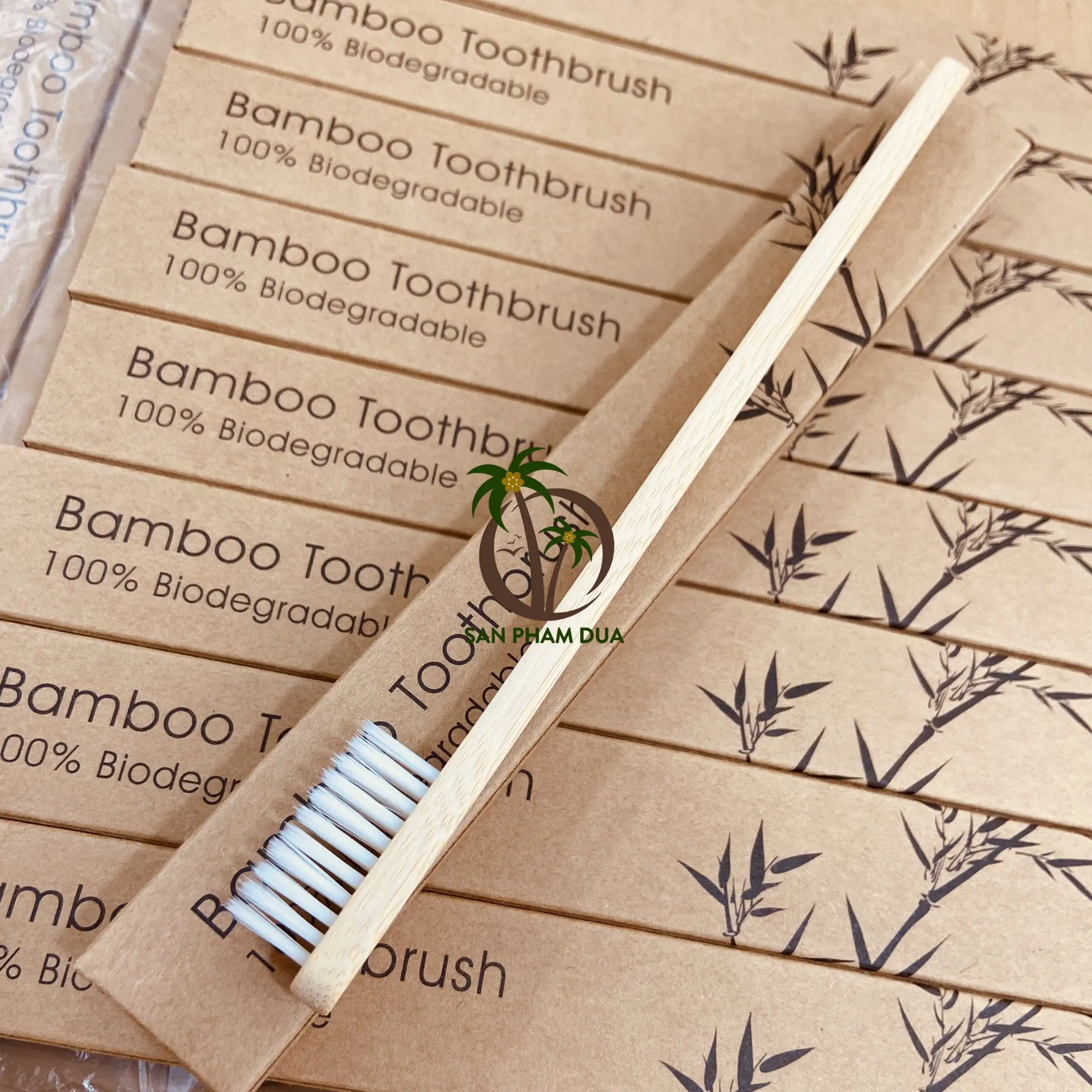 बांस दांत ब्रश प्राकृतिक पर्यावरण के अनुकूल बांस लकड़ी के लिए वियतनाम से थोक टूथब्रश दांत ब्रश यात्रा