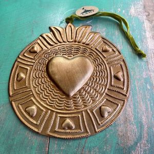 Adorno de Pared de Corazón Bohemio de Latón, Hecho a Mano, de Metal, para Decoración de Interiores, Sala de Estar, Navidad y San Valentín - Product Image 3