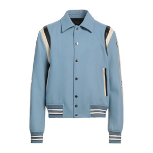 Retro mangas contraste Color Boxy Fit Unisex Varsity chaqueta de alta calidad 100% algodón ecológico forro de lana bordado - Product Image 1