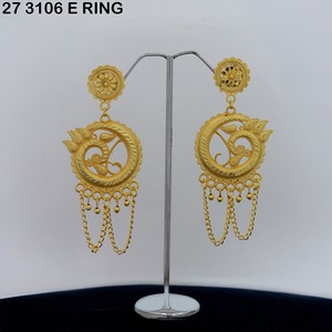 Fancy Gold Plated New Designer Saudi Dubai Indian Pendientes Set Artificial Trending Premium Quality Gold Plated Earring para mujer - Product Image 4