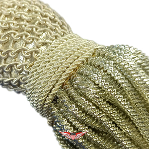 Fil à franges en maille moyenne ABU 11cm, fil de soie argenté, fait main, écologique, taille personnalisable pour vêtements liturgiques - Product Image 4