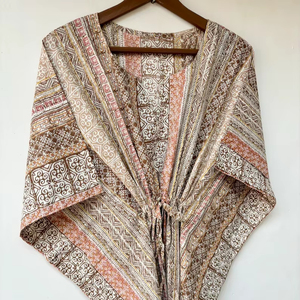 Vestido Kaftán Casual de Verano sin Mangas con Estampado Floral Digital, de Algodón, para Mujer, Traje de Baño para la Playa, Islas del Pacífico Asiático - Product Image 1