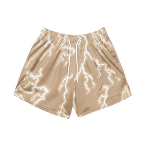 Pantalones Cortos Deportivos de Malla con Estampado Lightning, Transpirables y Ligeros, con Cordón Ajustable, Ropa Deportiva Personalizada OEM/ODM para Fitness - Product Image 6