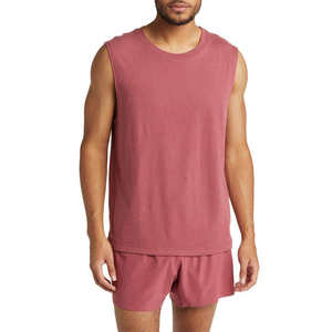 เสื้อกล้ามผู้ชาย ผ้าฝ้าย 100% สีขาว ไม่มีแขน ไม่มีป้าย ตัดเย็บแบบริบ ทรงเข้ารูป เสริมกล้ามเนื้อ - Product Image 4
