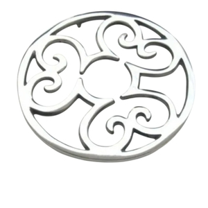 Support de Pot Rond Décoratif en Métal Argenté de Qualité Supérieure, Style Vintage, en Aluminium, avec Motif Vague, Accessoire de Table - Product Image 4