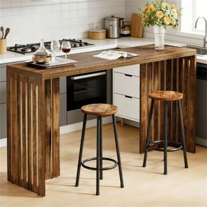 Rectangular <b>High</b>-Top <b>Kitchen</b> Dining <b>Table</b> Bar <b>Table</b> Only - Product Image 1