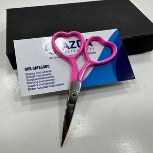 Industrial Stainless Steel Pink Heart Handle Embroidery <b>Scissors</b> Fine Tip Multi-Purpose Thread Cutter for Precision Craft - Product Image 3