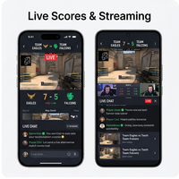 RoyalCraft ESports, Aplicación Móvil Híbrida para Partidos en Vivo, Torneos, Puntuaciones de Equipos, Noticias de Juegos, Versión Empresarial, en Stock