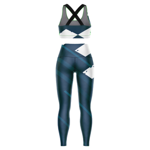 Ensemble de vêtements de sport pour femmes : Legging de yoga respirant à taille mi-haute et soutien-gorge de sport, personnalisable par sublimation – Créez vos propres ensembles de yoga - Product Image 5