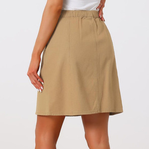 Women's Vintage Straight Washed Denim Skirt Elegant Casual Design Soft 100% Cotton Fabric Wholesale Available - Product Image 3