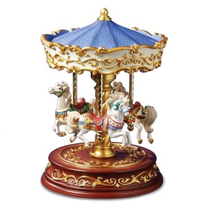 Aqdus Saleem Pine Wood Handcrafted <b>Carousel</b> <b>Horse</b> Music Box-Eco-friendly Durable Rustic Wooden Figurine for Tabletop Wholesale - Product Image 2