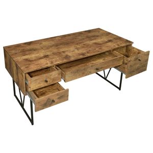 Scrivania Sonoma Rustic Nutmeg a 4 cassetti, elegante scrivania per computer con un tocco di stile - Product Image 4