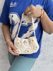 Nouveau Sac de Plage Carré en Paille Tressée Façon Crochet, Style Bohème, Fait Main, Design Unique et Élégant pour Femme - Product Image 5