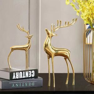 <b>Light</b> Luxury Natural Purple Crystal Stone Brass Sika Deer Art Deco Modern Ornaments Living Room TV Cabinet Christmas Decoration - Product Image 6