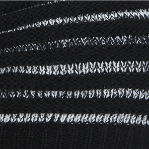 Gorro de Punto Unisex con Rayas Negras, 100% Acrílico, Gorro Casual de Invierno para Adultos, Circunferencia de Cabeza de 56-58 cm - Product Image 6