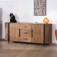 Vandana Crystal Nature 200cm Sideboard mit Türen und Schubladen aus exotischem Holz Troms