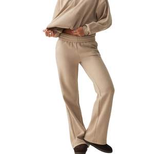 กางเกงวอร์มขายาวเอวสูงทรงหลวมสำหรับผู้หญิง ผ้าคอตตอนผสม สวมใส่สบาย เหมาะสำหรับพักผ่อน รับผลิตแบบ OEM ODM ขายส่ง - Product Image 5