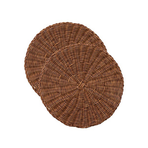 Good Quality Boho <b>Blue</b> Rattan Charger Plates Handmade Floral Placemat and Scalloped <b>Table</b> Decoration OEM ODM Available - Product Image 2
