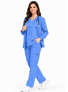 Tenue médicale personnalisée 3 pièces en tissu extensible doux pour infirmières, médecins, pharmacie, hôpital, vêtements de travail chirurgicaux unisexes - Product Image 3