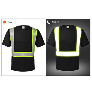เสื้อทำงานผู้ชายแบบสะท้อนแสงพร้อมแถบสะท้อนแสง กระเป๋าหน้าอก ผลิตจากโพลีเอสเตอร์ ได้รับการรับรองมาตรฐานความปลอดภัย CE - Product Image 5