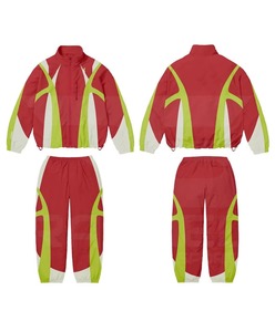 Conjunto de Chándal Cortavientos de Nylon Personalizado para Hombre, Pantalones Jogger Oversize de Tela de Rizo con Cremallera Reflectante y Sudadera - Product Image 4