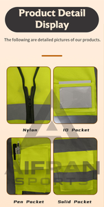 เสื้อกั๊กสะท้อนแสงความปลอดภัยสูง Aifran ระบายอากาศได้ดี เหมาะสำหรับการลาดตระเวนจราจรและการปั่นจักรยาน - Product Image 4