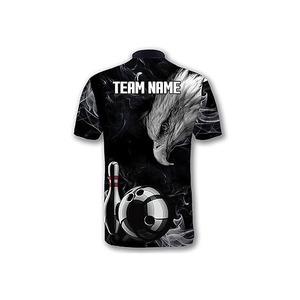 Custom Heat-Transfer Printed Short <b>Bowling</b> for Shirt for Teams High Quality 100% Polyester Fabric Breathable Anti-Bacterial - Product Image 3