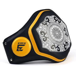 Protège-ventre noir et or pour la boxe, le Muay Thai, l'entraînement MMA, léger, en microfibre, protection corporelle - Product Image 5