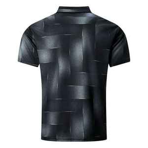 Ensemble polo et short pour homme, noir uni, tissé, personnalisable, tenue décontractée d'été, respirant, 100% coton, deux pièces - Product Image 5