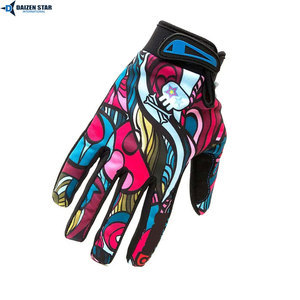 Gants de motocross respirants, antichocs, antidérapants, en cuir organique, fermeture à boucle, unisexe, polyester, pour vélo, moto - Product Image 4
