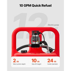 Serbatoio di Trasferimento Diesel da 32 Galloni con Pompa Elettrica 12V DC 10GPM e Tubo di Erogazione da 13 Piedi, Serbatoio Portatile per Cherosene, Attrezzatura per Veicoli - Product Image 3
