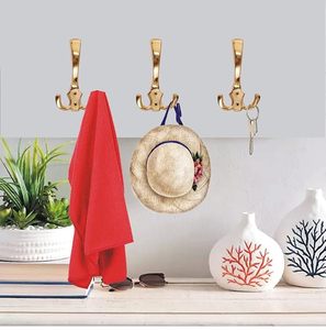 Premium Brass Wall <b>Hooks</b> for Hanging Clothes Heavy Duty Decorative Wall Mounted Coat <b>Towel</b> Hanger - Product Image 3