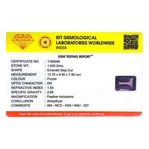 8.15 Ct Natural Emerald Cut Amethyst Loose Gemstone for Fine Jewelry - Product Image 4