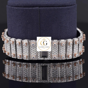 Reloj de Diamantes con Baño de Oro de Lujo y Alta Calidad para Hombre, Estilo Casual para Club y Noche, Disponible a Precio de Exportación - Product Image 5
