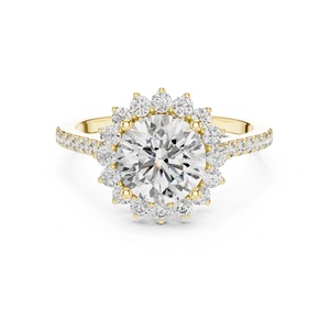 Anillo de compromiso y boda de plata de ley 925 con doble halo de moissanita de corte brillante de 1.5 ct, joyería fina GRA - Product Image 2