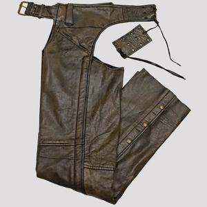 Pantalones de Cuero Desgastado para Hombre, Estilo Vaquero Occidental, Protección Completa para las Piernas, Ajuste Ajustable - Product Image 6