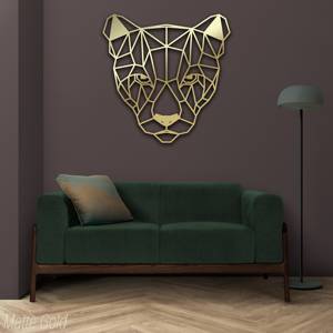 Escultura de Pared de Hierro Fundido con Cabeza de Lobo Geométrica 2D, Decoración Animal para Colgar en la Sala de Estar - Product Image 2