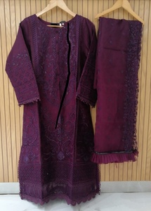 ชุดเดรสผ้าไหมยาว3ชิ้นสไตล์อินเทรนด์ชุดปาร์ตี้อินเดีย/ปากีสถาน2022ปากีสถาน - Product Image 5