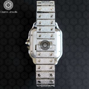 Charm_Jewells Luxury Women's Stainless Steel Square Analog <b>Watch</b> <b>Diamond</b> Bezel Sapphire Crystal Butterfly Clasp 30mm - Product Image 3