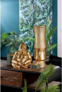 Jarrón de Mesa Art Deco de Bronce Curado, Diseño de Rostro Hecho a Mano, 34 cm de Altura - Product Image 3