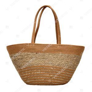 SIERRA Women's <b>Straw</b> Casual Tote <b>Bag</b> with Striped Pattern Zipper Closure & Tassel Decoration - Product Image 4