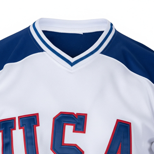 Maillots de hockey sur glace personnalisés en gros pour hommes – Uniformes d'équipe imprimés, respirants en maille, antibactériens, pour l'entraînement estival - Product Image 3