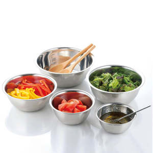 Bols à salade et à soupe modernes en acier inoxydable Bold Blossom – Résistants à la chaleur, compatibles lave-vaisselle, pour fêtes, repas, nouilles, légumes, vente en gros - Product Image 1