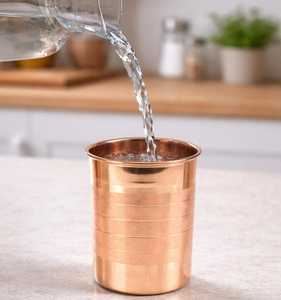 Hand Crafted Pure <b>Copper</b> Water <b>Cup</b>, <b>Copper</b> Tumbler, Handmade Ayurvedic Water Glass, Wellness Drinkware, Eco-Friendly <b>Copper</b> <b>Cup</b> - Product Image 3