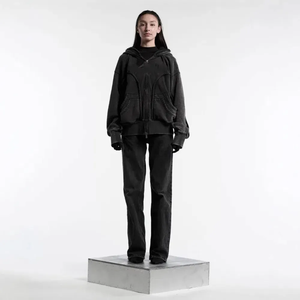 Sweat-shirt à capuche oversize, imprimé à pois brillants, style gothique, unisexe, vêtement d'automne, manches régulières, tissu tricoté - Product Image 4